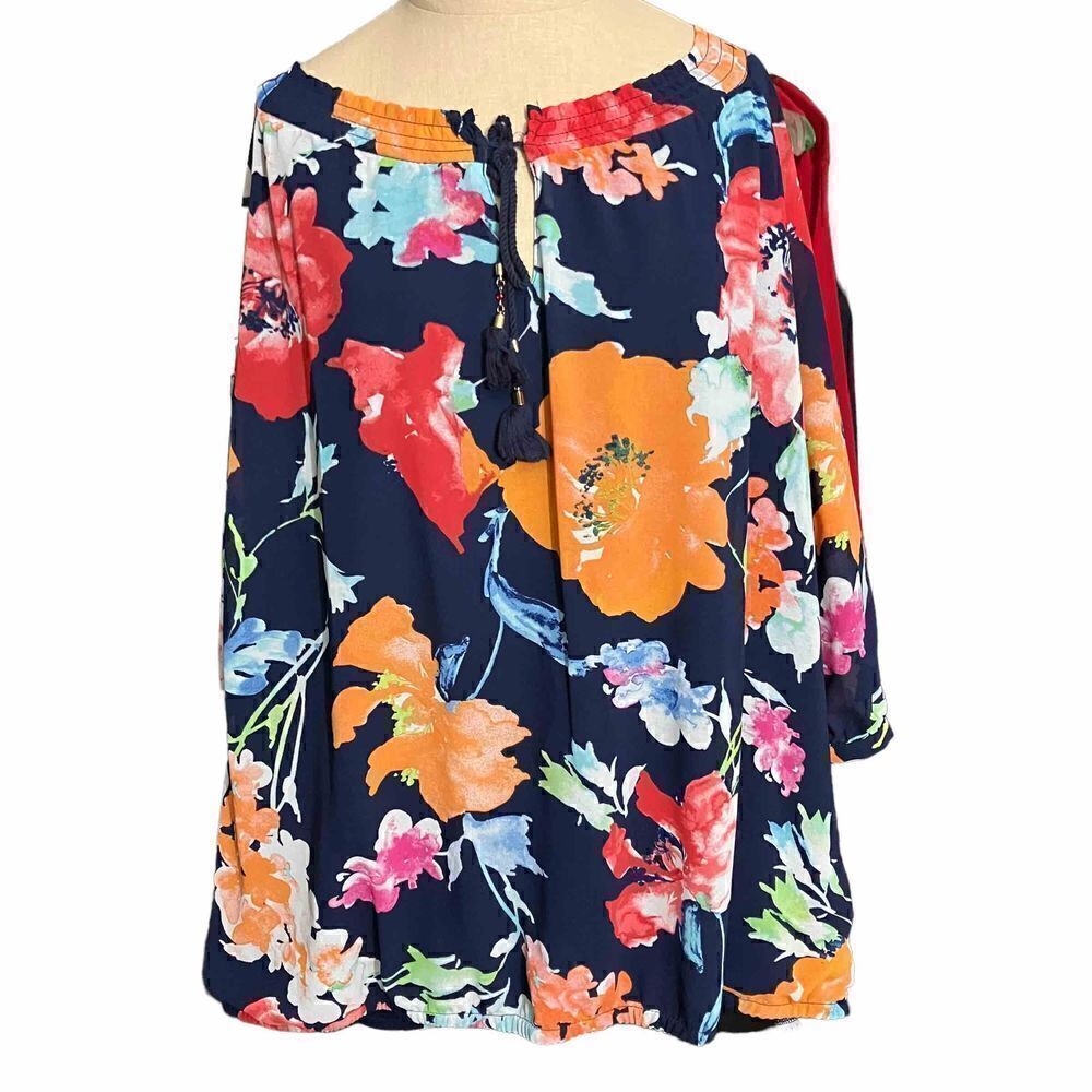 Signature Collection Bright Flowery Top / SZ: 3X / EUC